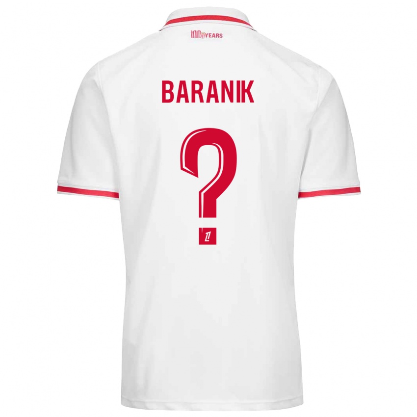 Gyermek Florian Baranik #0 Fehér Piros Hazai Jersey 2024/25 Mez Póló Ing