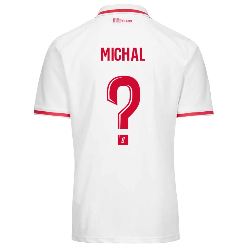 Gyermek Lucas Michal #0 Fehér Piros Hazai Jersey 2024/25 Mez Póló Ing