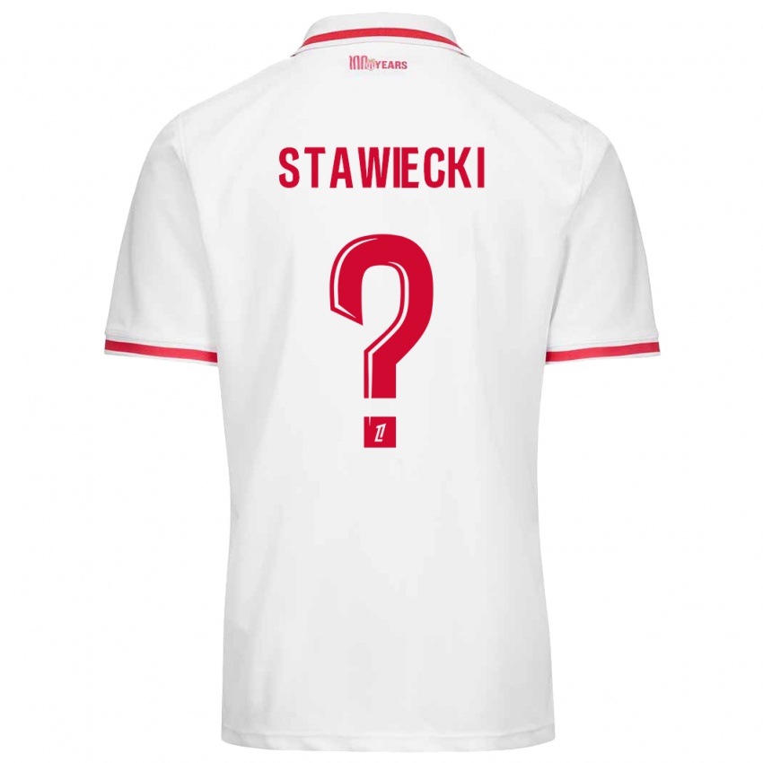 Gyermek Jules Stawiecki #0 Fehér Piros Hazai Jersey 2024/25 Mez Póló Ing