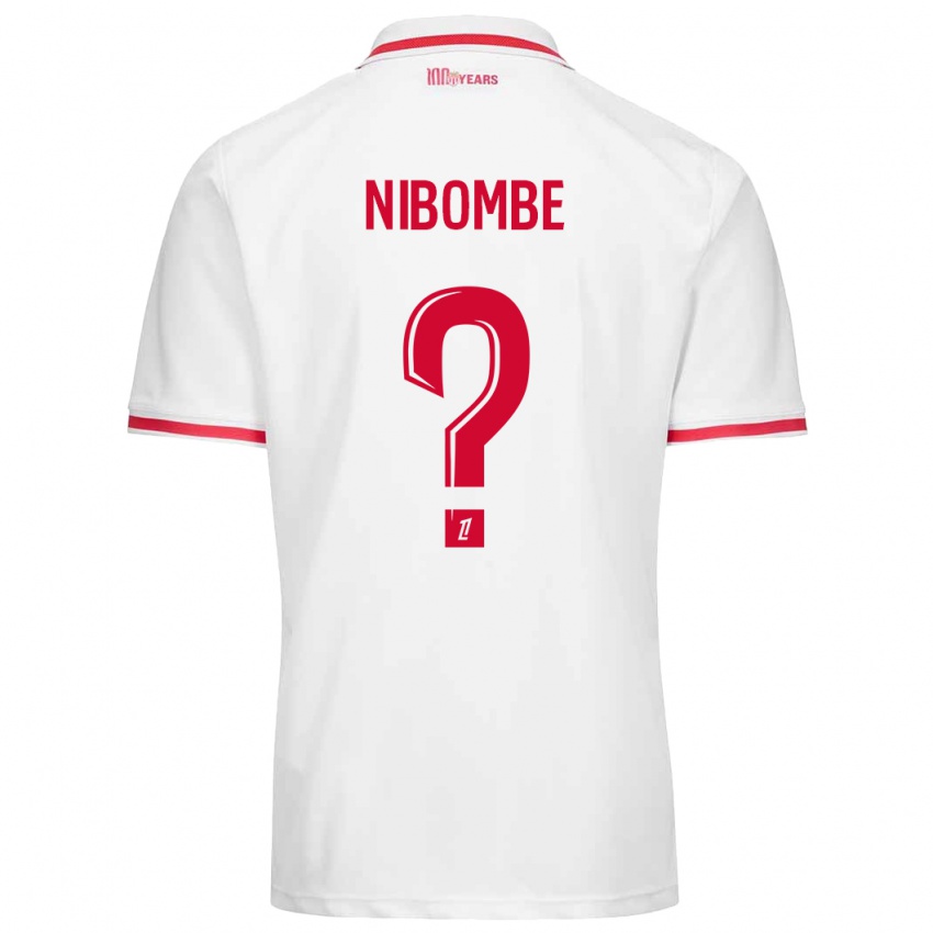 Gyermek Samuel Nibombe #0 Fehér Piros Hazai Jersey 2024/25 Mez Póló Ing