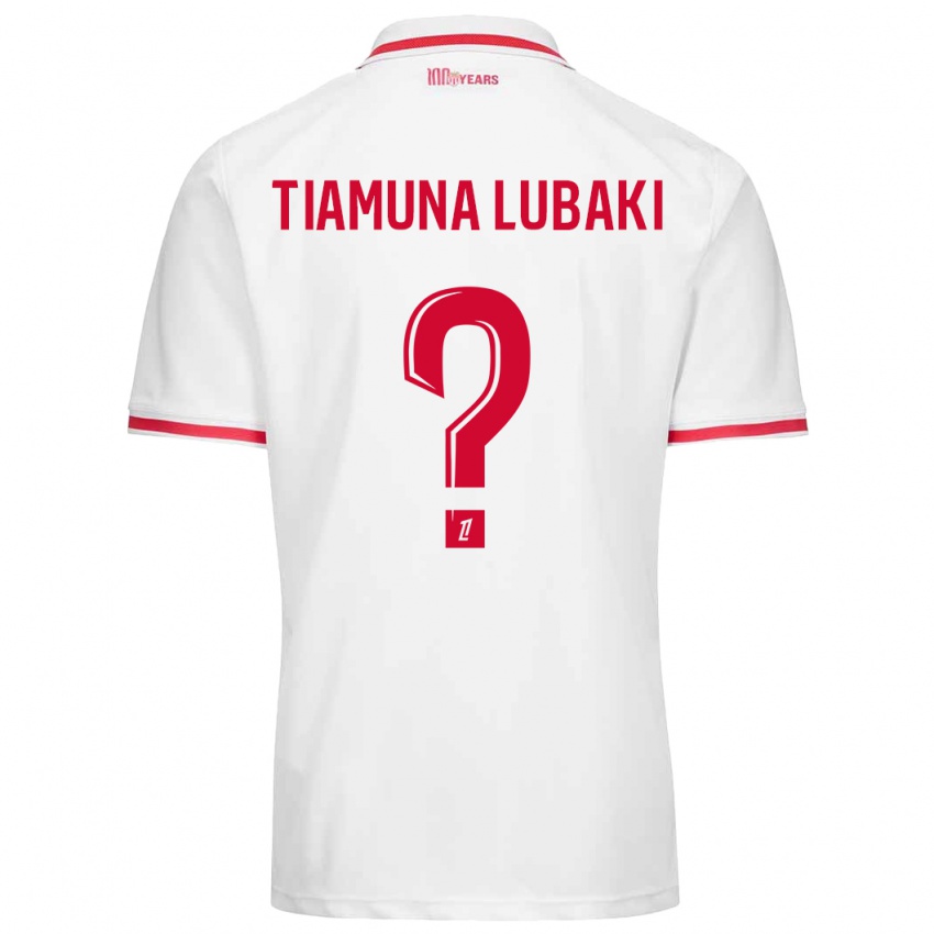 Gyermek Loïc Tiamuna Lubaki #0 Fehér Piros Hazai Jersey 2024/25 Mez Póló Ing