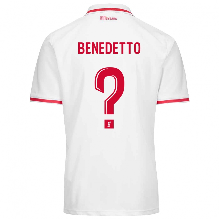 Gyermek Antéo Benedetto #0 Fehér Piros Hazai Jersey 2024/25 Mez Póló Ing