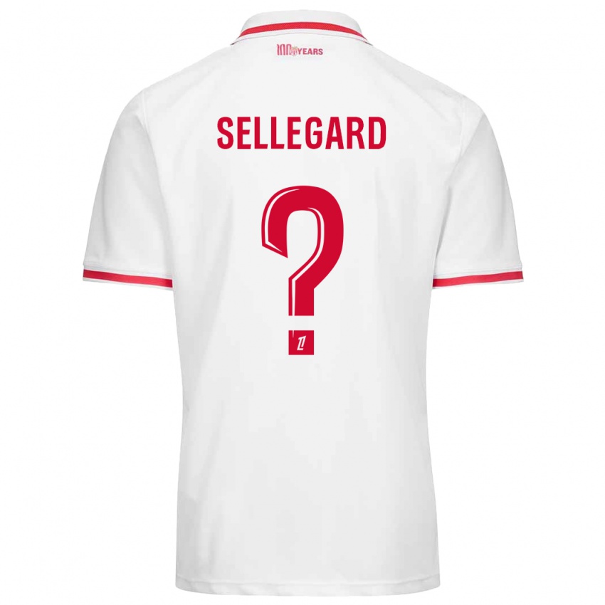 Gyermek Alexander Sellegard #0 Fehér Piros Hazai Jersey 2024/25 Mez Póló Ing