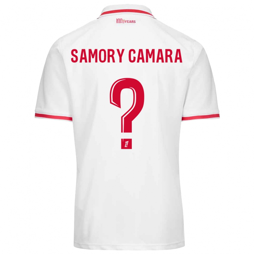 Gyermek Verges Samory Camara #0 Fehér Piros Hazai Jersey 2024/25 Mez Póló Ing