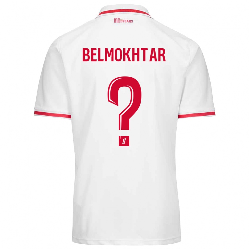 Gyermek Ilies Belmokhtar #0 Fehér Piros Hazai Jersey 2024/25 Mez Póló Ing