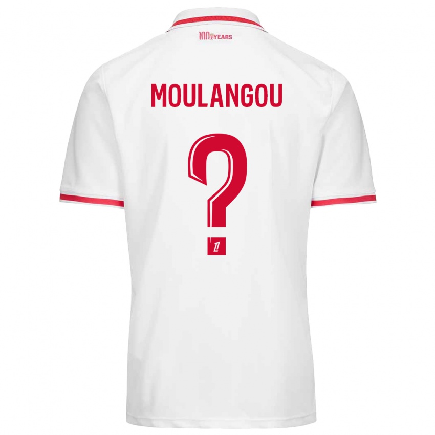 Gyermek Kenan Moulangou #0 Fehér Piros Hazai Jersey 2024/25 Mez Póló Ing