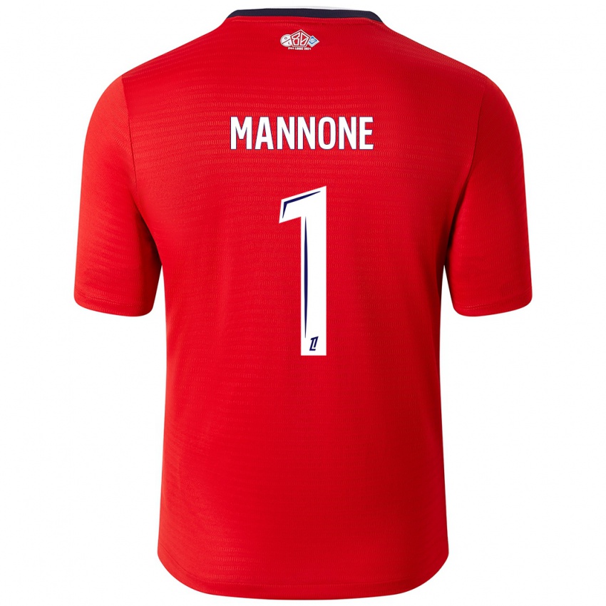 Gyermek Vito Mannone #1 Piros Fehér Hazai Jersey 2024/25 Mez Póló Ing