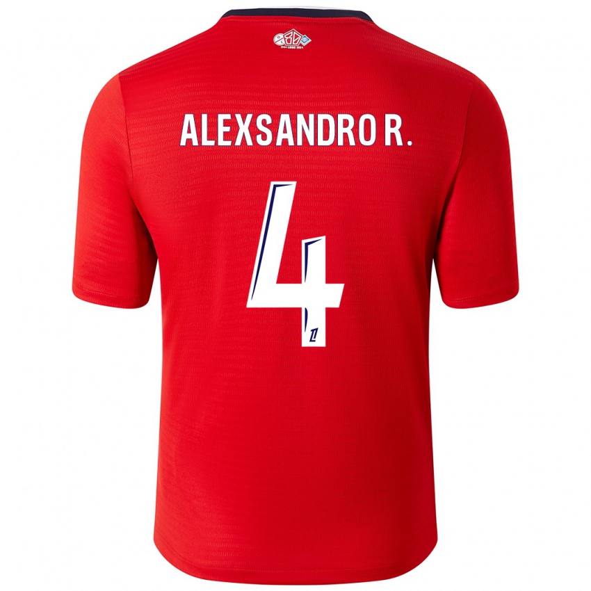 Gyermek Alexsandro #4 Piros Fehér Hazai Jersey 2024/25 Mez Póló Ing