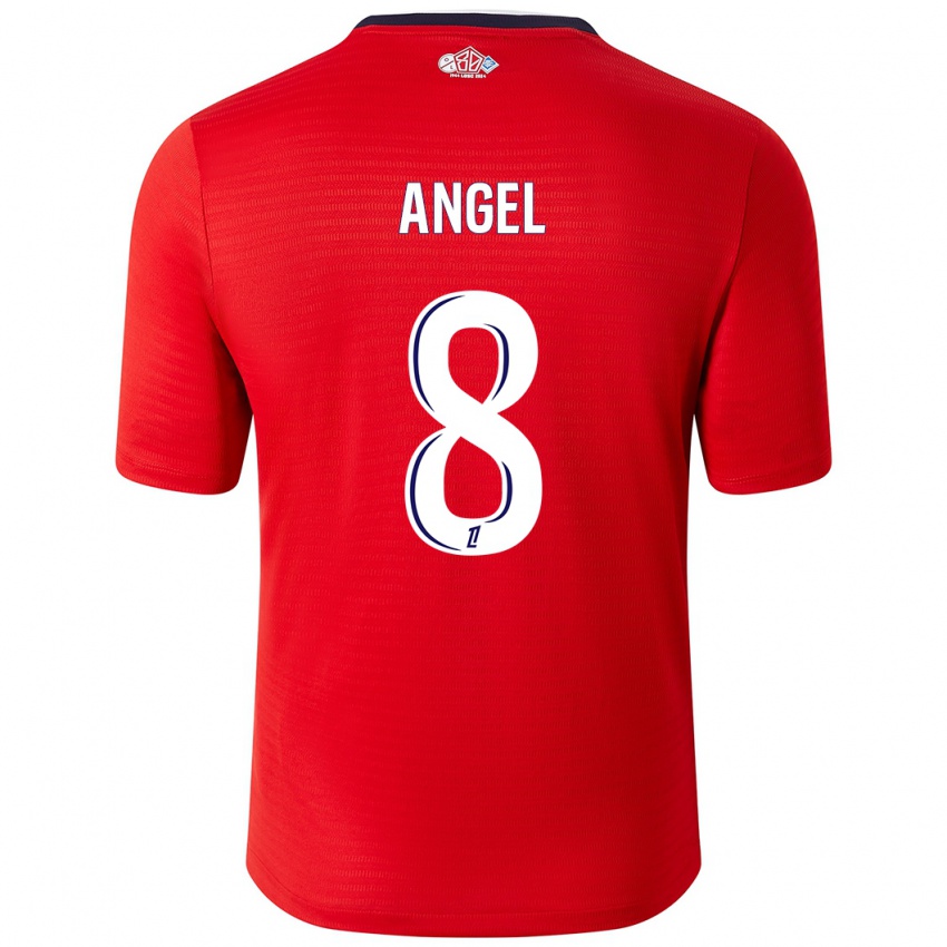 Gyermek Angel Gomes #8 Piros Fehér Hazai Jersey 2024/25 Mez Póló Ing