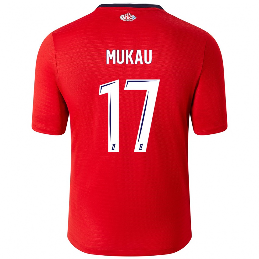 Gyermek Ngal'ayel Mukau #17 Piros Fehér Hazai Jersey 2024/25 Mez Póló Ing