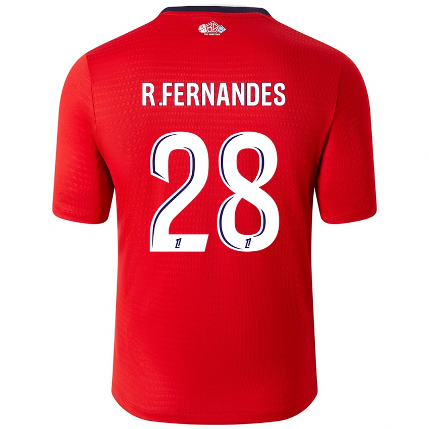 Gyermek Rafael Fernandes #28 Piros Fehér Hazai Jersey 2024/25 Mez Póló Ing