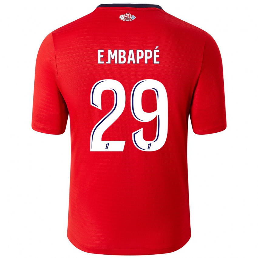 Gyermek Ethan Mbappe #29 Piros Fehér Hazai Jersey 2024/25 Mez Póló Ing