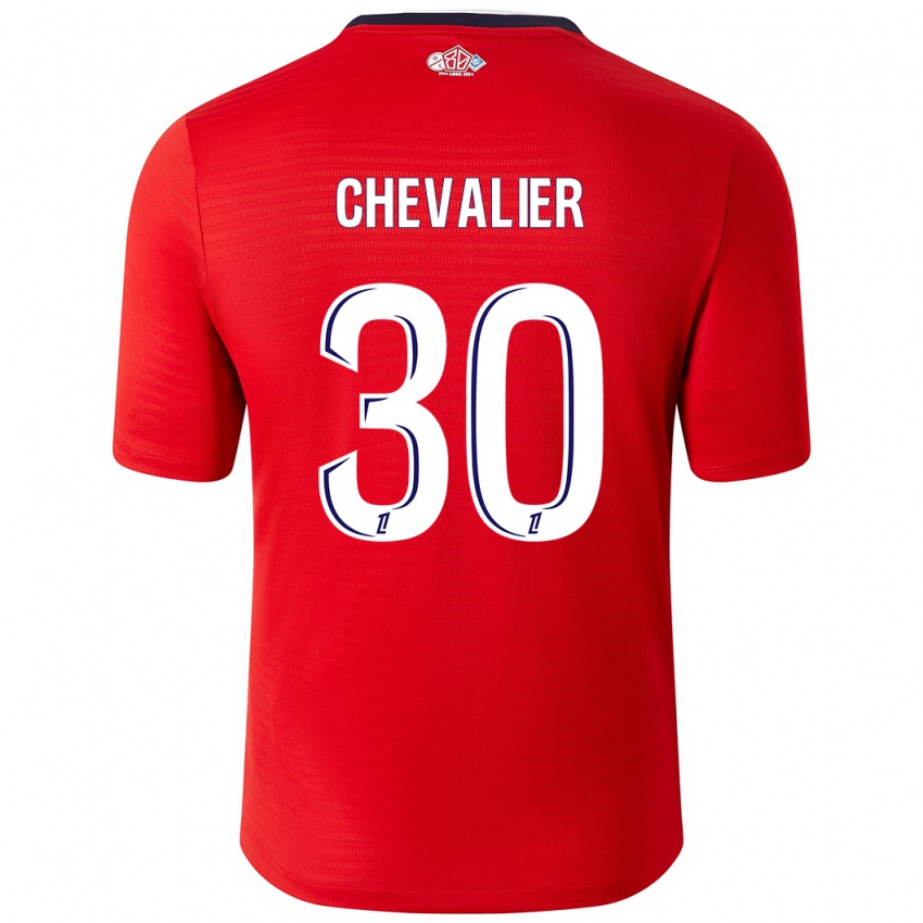 Gyermek Lucas Chevalier #30 Piros Fehér Hazai Jersey 2024/25 Mez Póló Ing