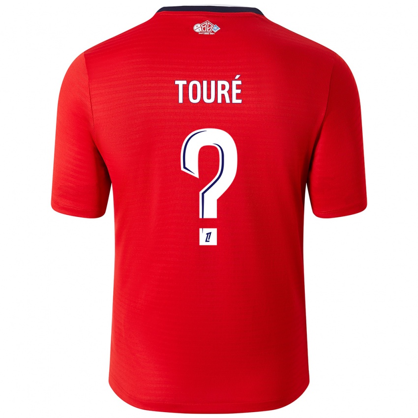 Gyermek Ousmane Touré #0 Piros Fehér Hazai Jersey 2024/25 Mez Póló Ing