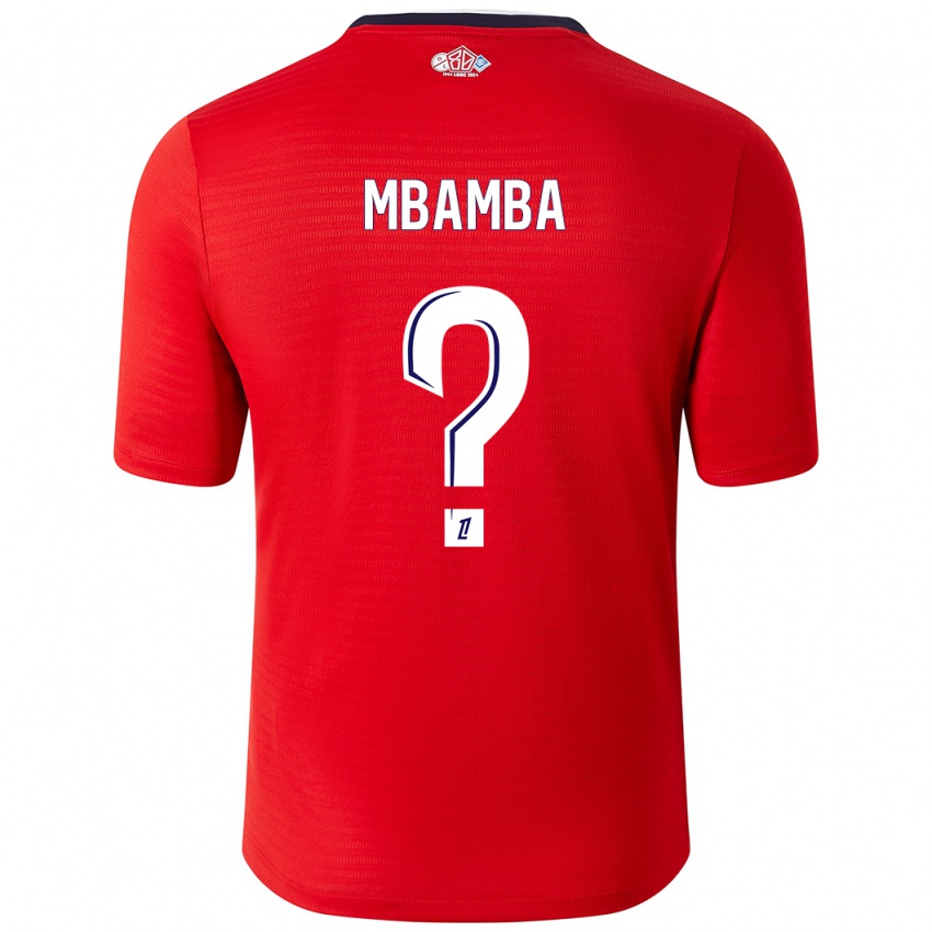 Gyermek Lucas Mbamba #0 Piros Fehér Hazai Jersey 2024/25 Mez Póló Ing