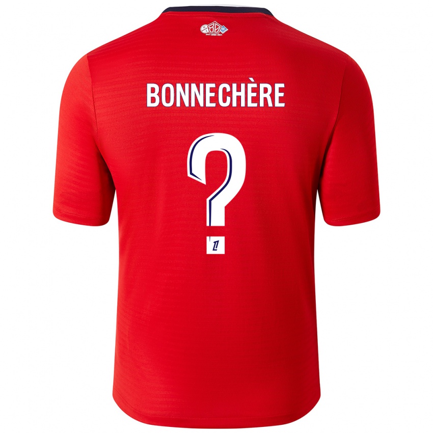 Gyermek Victor Bonnechère #0 Piros Fehér Hazai Jersey 2024/25 Mez Póló Ing