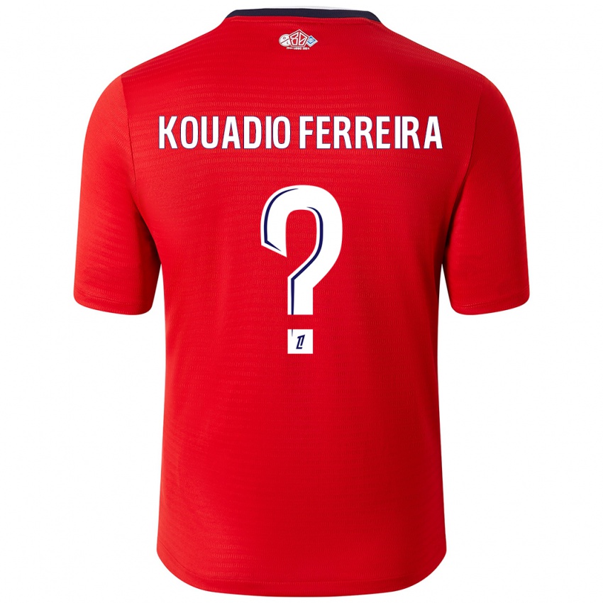 Gyermek Wilfrid Kouadio Ferreira #0 Piros Fehér Hazai Jersey 2024/25 Mez Póló Ing