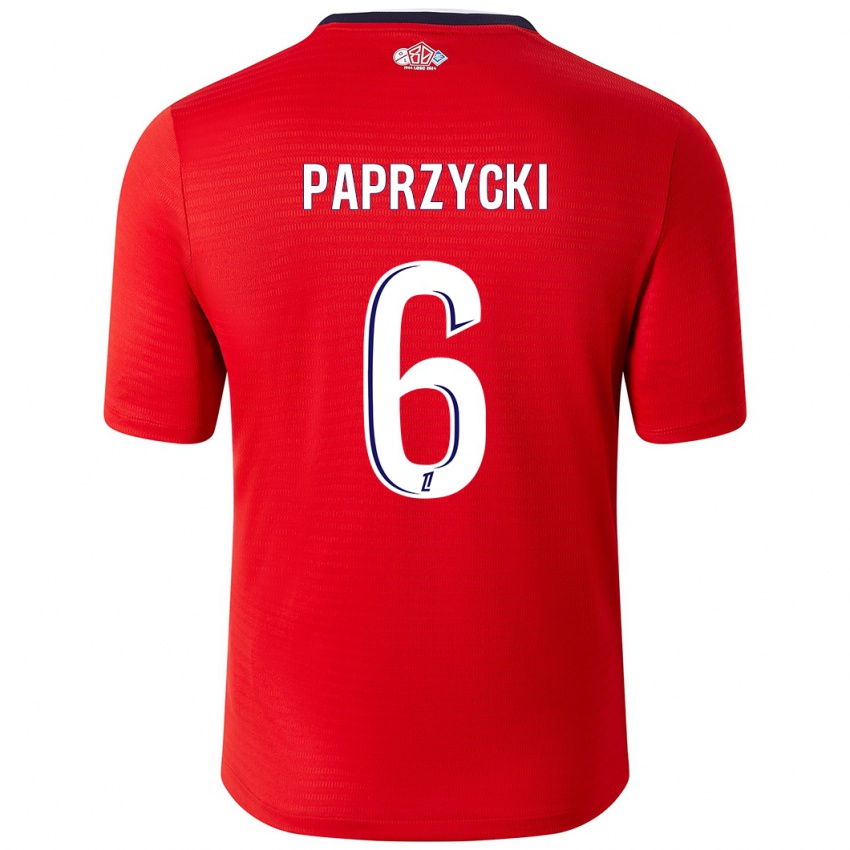 Gyermek Aurore Paprzycki #6 Piros Fehér Hazai Jersey 2024/25 Mez Póló Ing