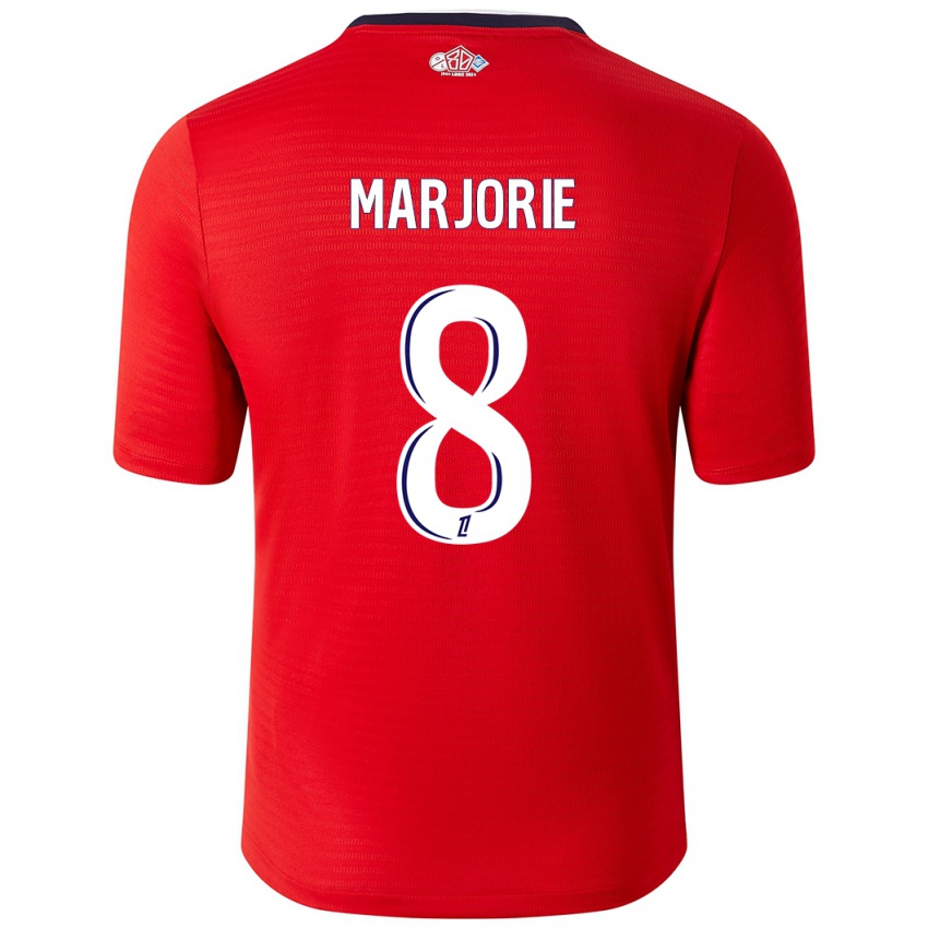 Gyermek Marjorie #8 Piros Fehér Hazai Jersey 2024/25 Mez Póló Ing