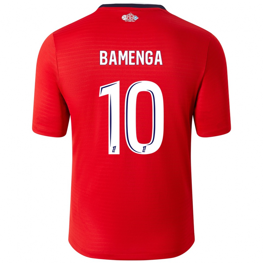 Gyermek Naomie Bamenga #10 Piros Fehér Hazai Jersey 2024/25 Mez Póló Ing