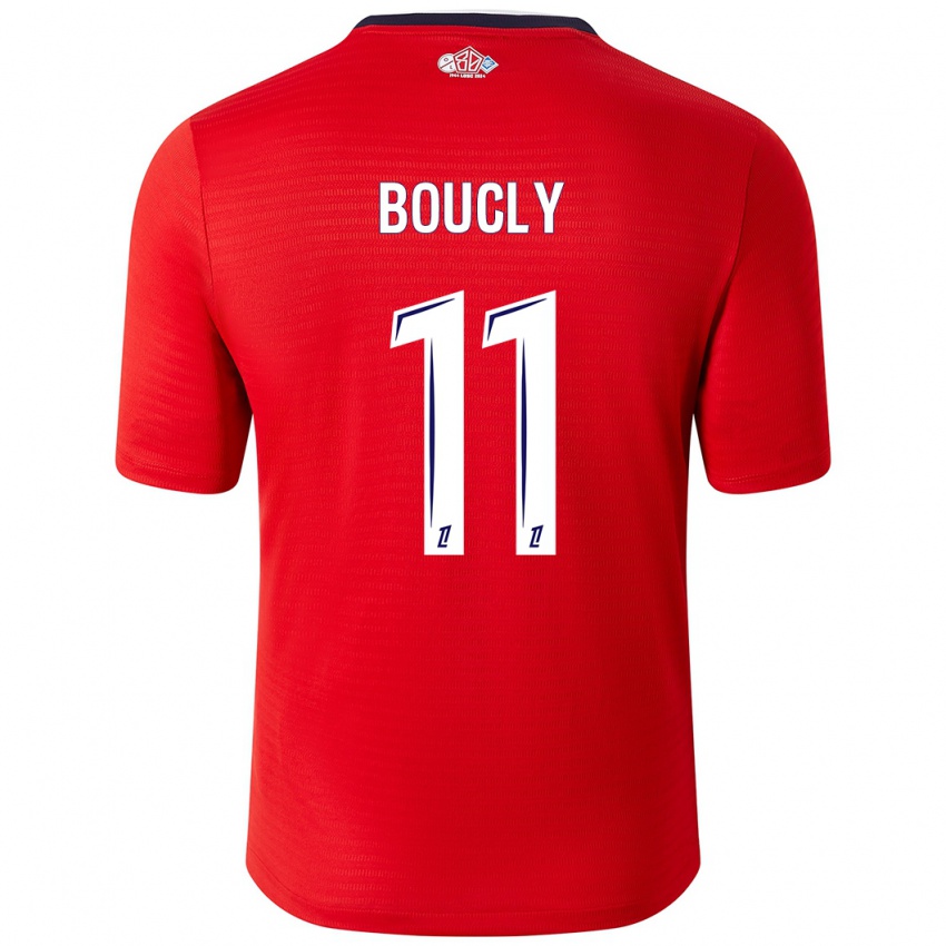 Gyermek Maïté Boucly #11 Piros Fehér Hazai Jersey 2024/25 Mez Póló Ing