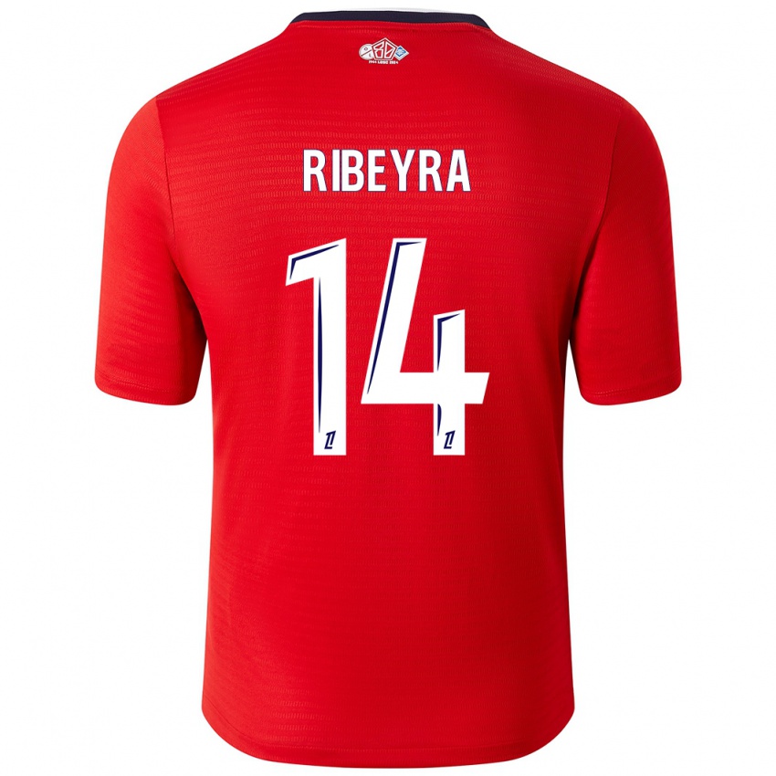 Gyermek Anaïs Ribeyra #14 Piros Fehér Hazai Jersey 2024/25 Mez Póló Ing