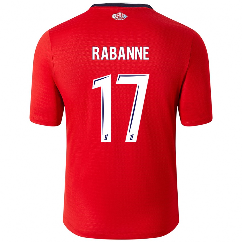 Gyermek Julie Rabanne #17 Piros Fehér Hazai Jersey 2024/25 Mez Póló Ing