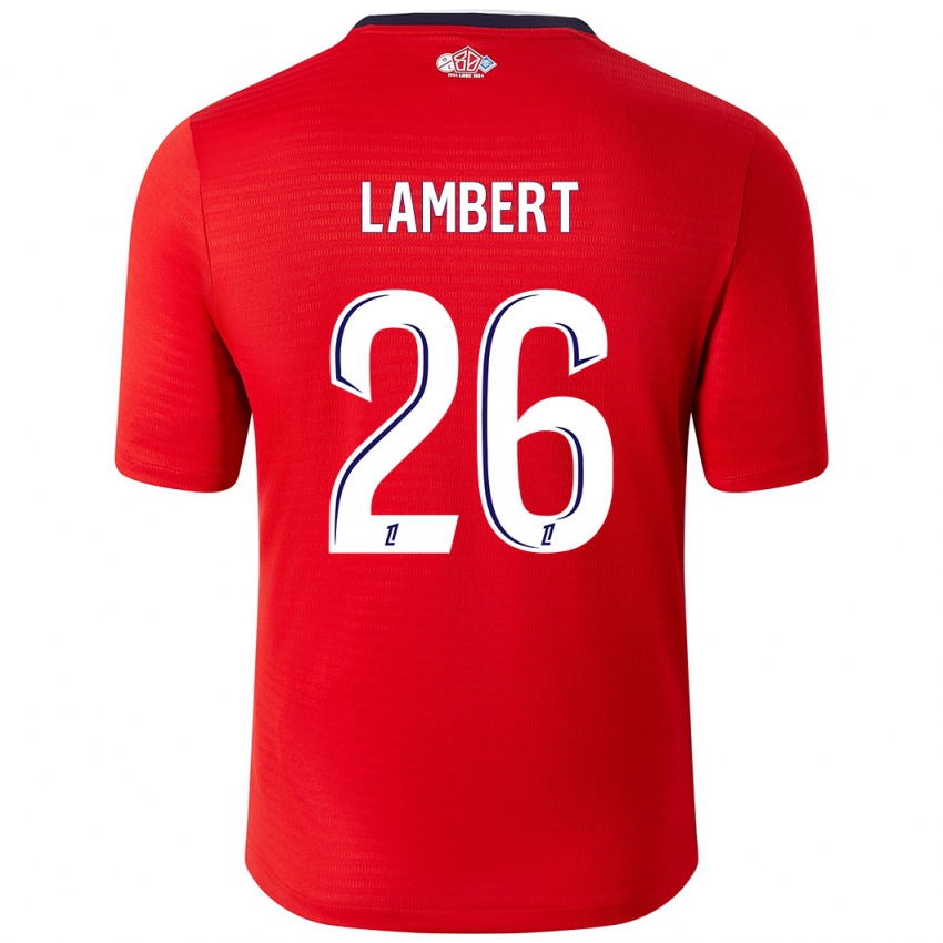 Gyermek Anaïs Lambert #26 Piros Fehér Hazai Jersey 2024/25 Mez Póló Ing