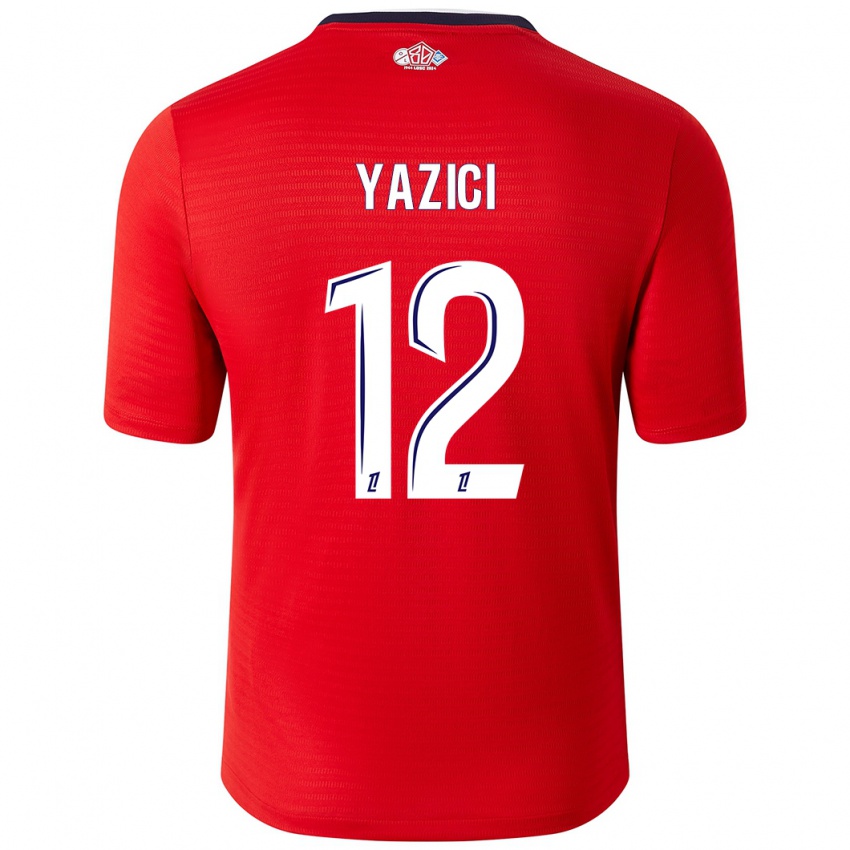 Gyermek Yusuf Yazici #12 Piros Fehér Hazai Jersey 2024/25 Mez Póló Ing