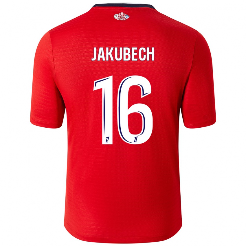 Gyermek Adam Jakubech #16 Piros Fehér Hazai Jersey 2024/25 Mez Póló Ing