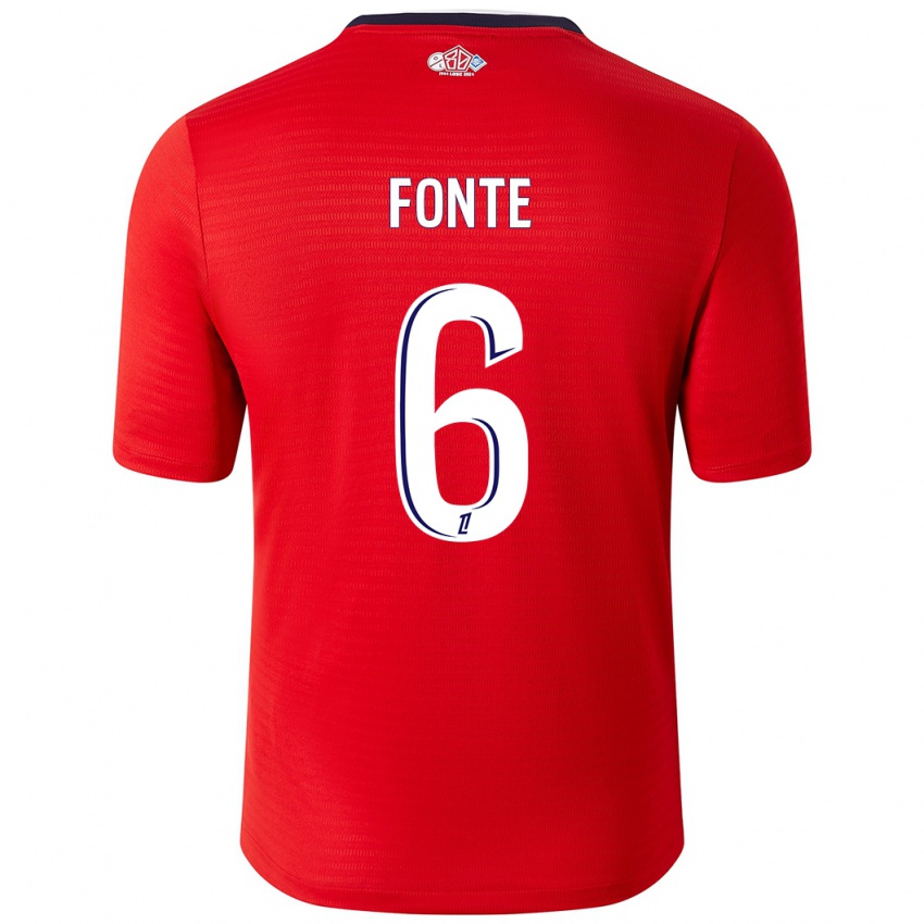 Gyermek Jose Fonte #6 Piros Fehér Hazai Jersey 2024/25 Mez Póló Ing