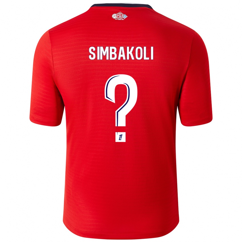 Gyermek Mamadou Simbakoli #0 Piros Fehér Hazai Jersey 2024/25 Mez Póló Ing