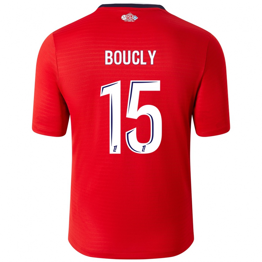 Gyermek Maite Boucly #15 Piros Fehér Hazai Jersey 2024/25 Mez Póló Ing