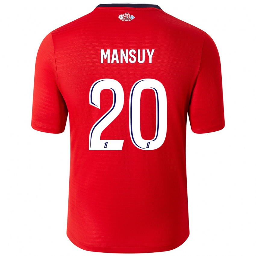 Gyermek Heloise Mansuy #20 Piros Fehér Hazai Jersey 2024/25 Mez Póló Ing