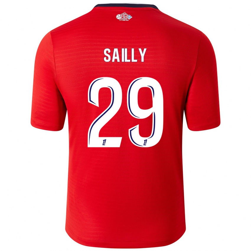 Gyermek Charlotte Sailly #29 Piros Fehér Hazai Jersey 2024/25 Mez Póló Ing