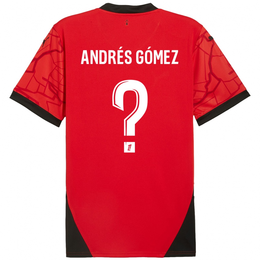 Gyermek Carlos Andrés Gómez #0 Piros Fekete Hazai Jersey 2024/25 Mez Póló Ing