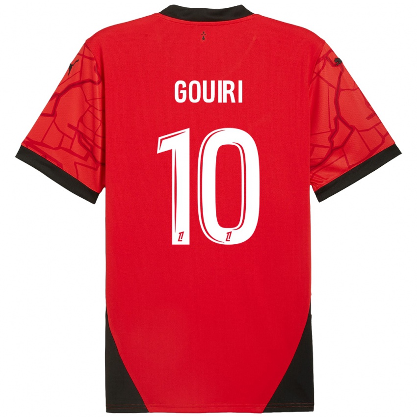 Gyermek Amine Gouiri #10 Piros Fekete Hazai Jersey 2024/25 Mez Póló Ing