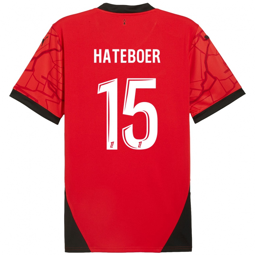 Gyermek Hans Hateboer #15 Piros Fekete Hazai Jersey 2024/25 Mez Póló Ing