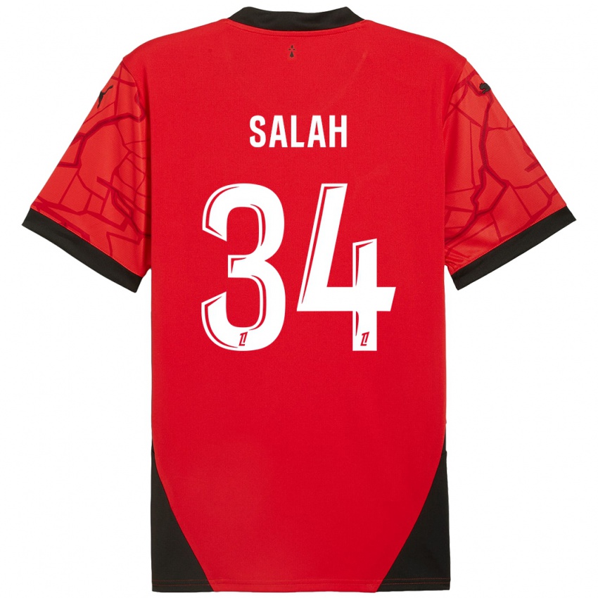 Gyermek Ibrahim Salah #34 Piros Fekete Hazai Jersey 2024/25 Mez Póló Ing