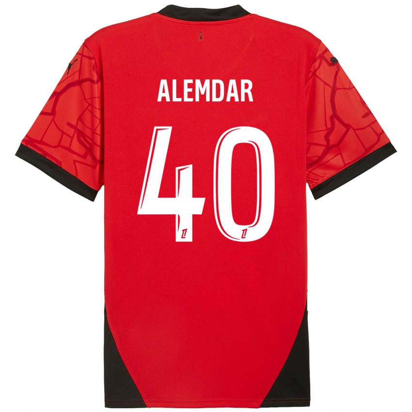 Gyermek Doğan Alemdar #40 Piros Fekete Hazai Jersey 2024/25 Mez Póló Ing