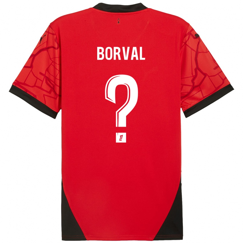 Gyermek Cyril Borval #0 Piros Fekete Hazai Jersey 2024/25 Mez Póló Ing