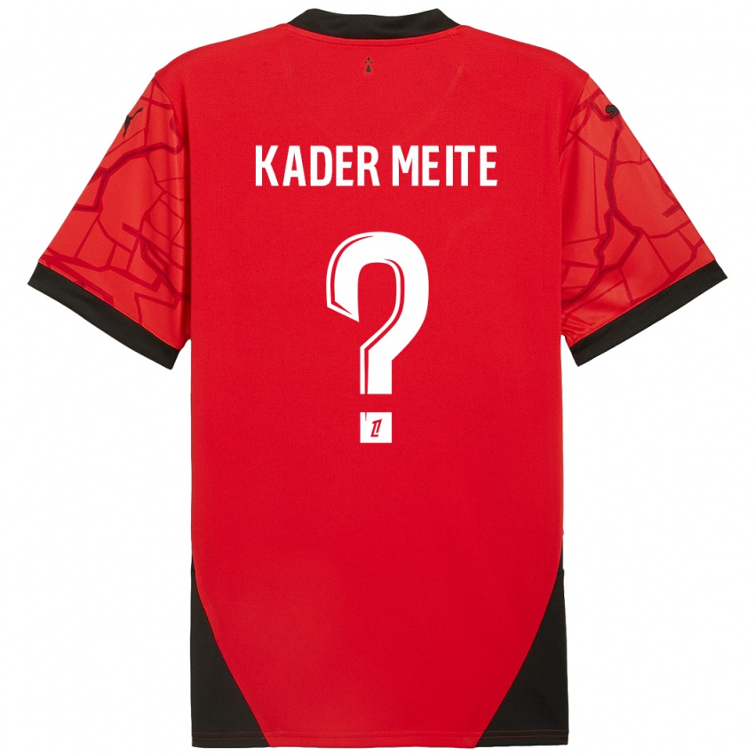 Gyermek Mohamed Kader Meïté #0 Piros Fekete Hazai Jersey 2024/25 Mez Póló Ing