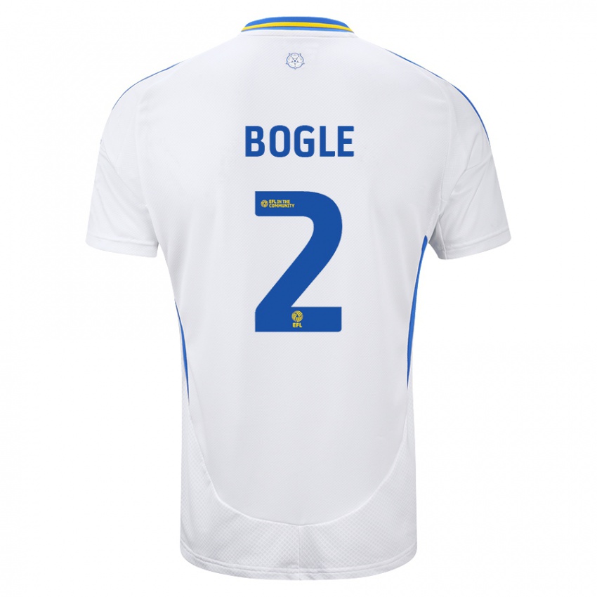 Gyermek Jayden Bogle #2 Fehér Kék Hazai Jersey 2024/25 Mez Póló Ing