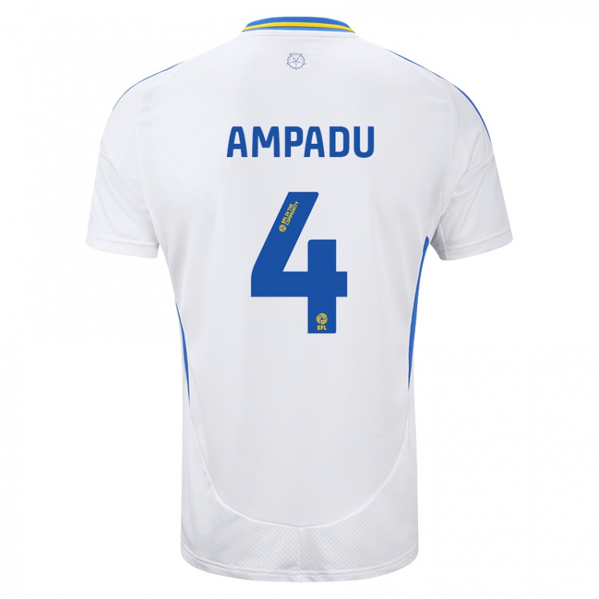 Gyermek Ethan Ampadu #4 Fehér Kék Hazai Jersey 2024/25 Mez Póló Ing