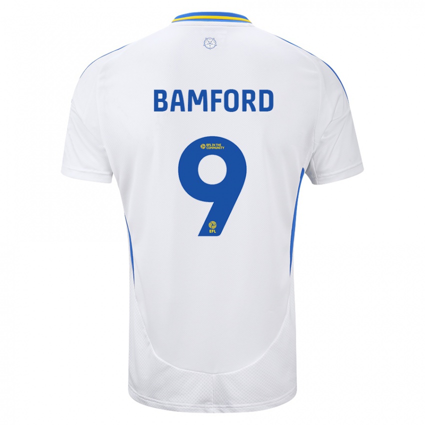 Gyermek Patrick Bamford #9 Fehér Kék Hazai Jersey 2024/25 Mez Póló Ing