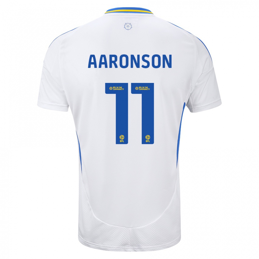 Gyermek Brenden Aaronson #11 Fehér Kék Hazai Jersey 2024/25 Mez Póló Ing