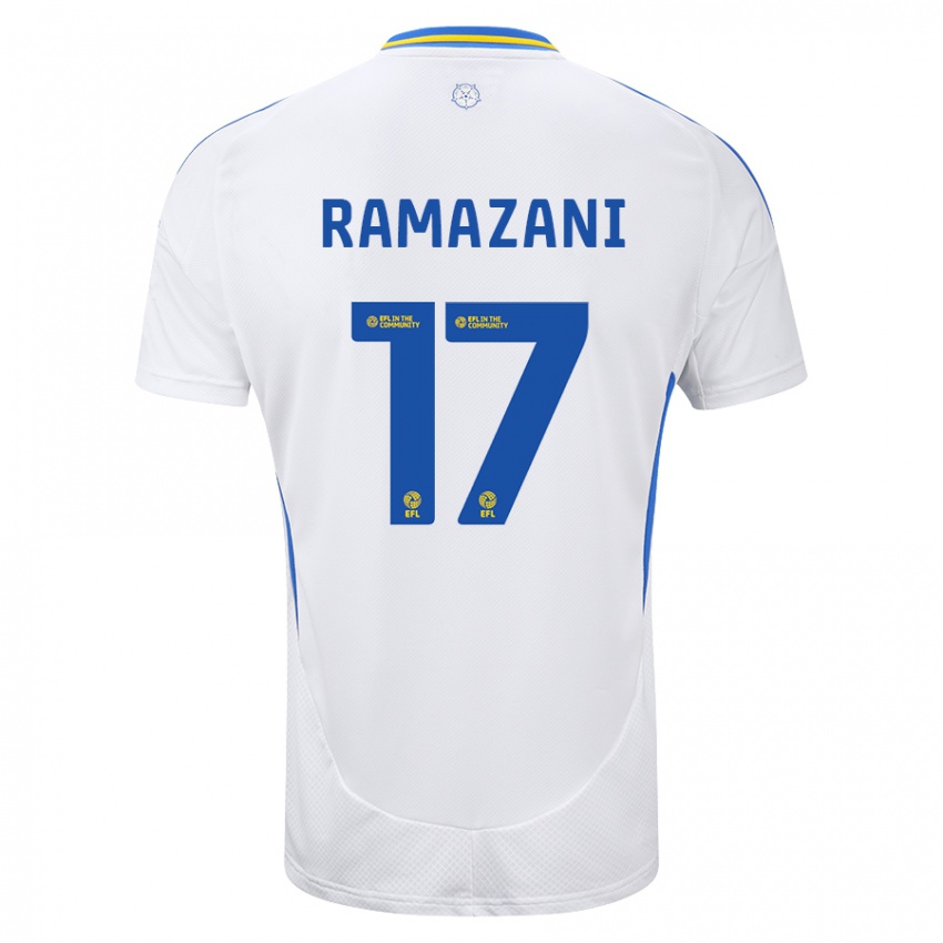 Gyermek Largie Ramazani #17 Fehér Kék Hazai Jersey 2024/25 Mez Póló Ing