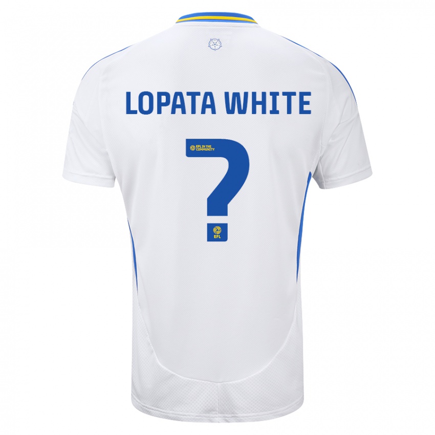 Gyermek Reuben Lopata-White #0 Fehér Kék Hazai Jersey 2024/25 Mez Póló Ing