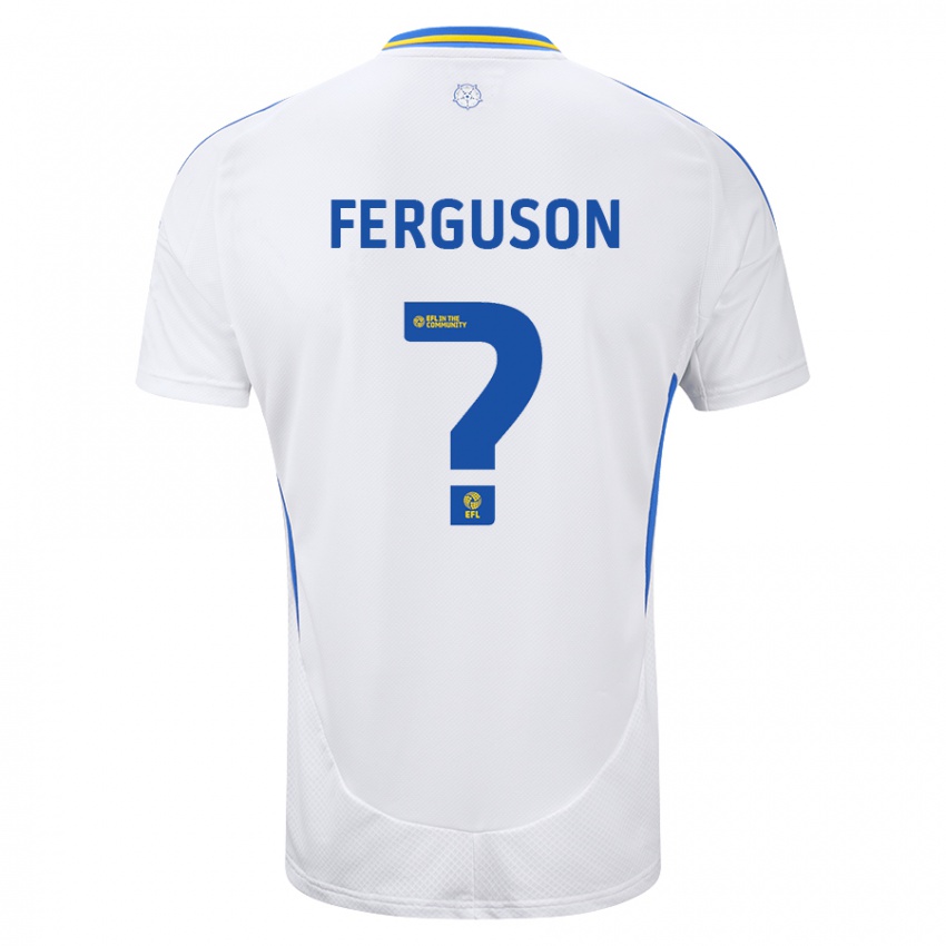 Gyermek Connor Ferguson #0 Fehér Kék Hazai Jersey 2024/25 Mez Póló Ing