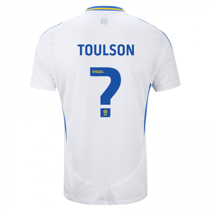 Gyermek Daniel Toulson #0 Fehér Kék Hazai Jersey 2024/25 Mez Póló Ing